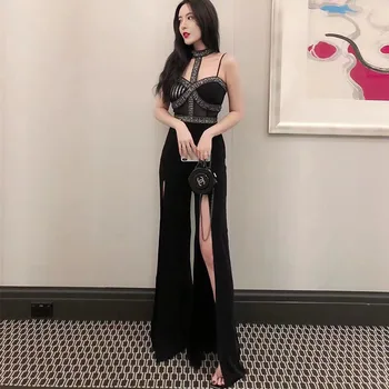 2019 Black Luxury Beaded Bandage Jumpsuits Women Sexy Halter Backless Bodycon Solid Color Celebrity Party Summer Jumpsuit
2019 Black Luxury Beaded Bandage Jumpsuits Women Sexy Halter Backless Bodycon Solid Color Celebrity Party Summer Jumpsuit