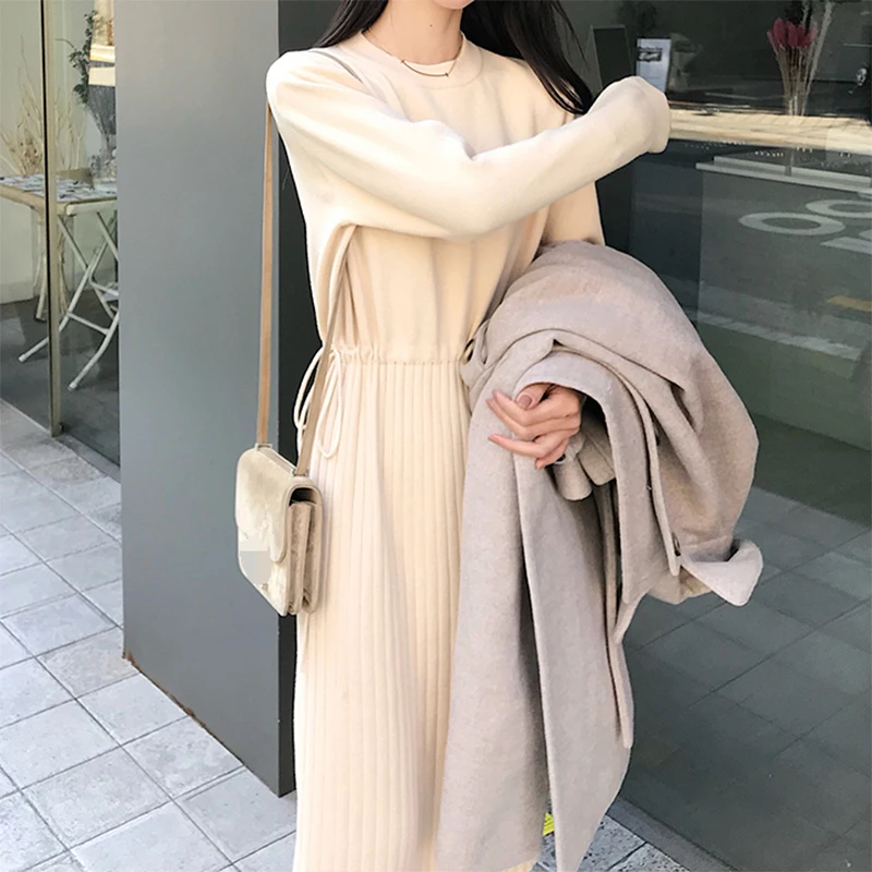 2019 New Autumn Knit Dress Women Korean Loose Casual Long Sleeve Sweater Dresses Female Winter Pullover Long Dress NS1347
2019 New Autumn Knit Dress Women Korean Loose Casual Long Sleeve Sweater Dresses Female Winter Pullover Long Dress NS1347