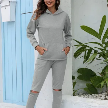 Casual Tracksuit Two Piece Set Women Top and Pant Outfit Autumn Plus Fleece Solid Colir Sweatpants Set
Casual Tracksuit Two Piece Set Women Top and Pant Outfit Autumn Plus Fleece Solid Colir Sweatpants Set