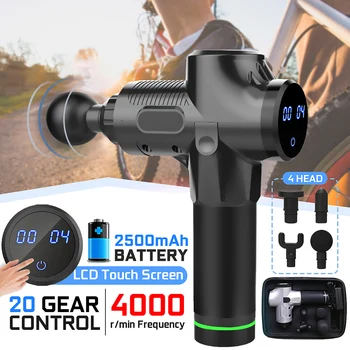 4000r/min Therapy Massage Guns 20Gears Muscle Massager Pain Sport Massage Machine Relax Body Slimming Relief 4 Heads And Bag
4000r/min Therapy Massage Guns 20Gears Muscle Massager Pain Sport Massage Machine Relax Body Slimming Relief 4 Heads And Bag