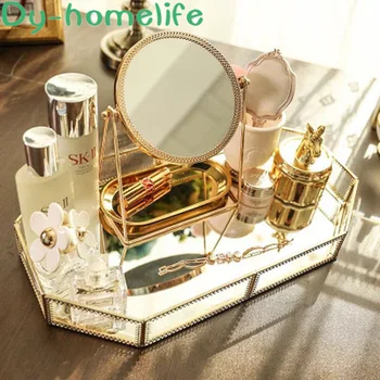 European-style Golden Copper Bar Frame 6-sided Glass Tray Home Decoration Storage Supplies Tea Set Dessert Jewelry Storage Tray
European-style Golden Copper Bar Frame 6-sided Glass Tray Home Decoration Storage Supplies Tea Set Dessert Jewelry Storage Tray