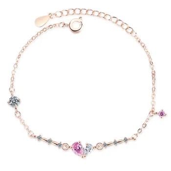Pink Heart Elegant Fashion Sweet Knowbow Waterdrop 925 Sterling Silver Bracelelt For Women Korean Jewelry Gifts
Pink Heart Elegant Fashion Sweet Knowbow Waterdrop 925 Sterling Silver Bracelelt For Women Korean Jewelry Gifts
