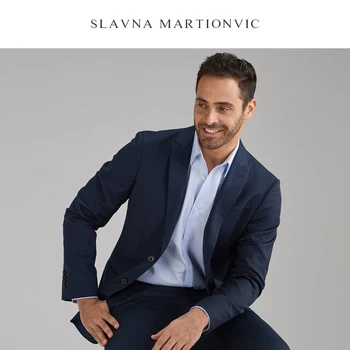 Slavna Martinovic Dark Blue 100% Wool Business Work Casual Slim Men's Suit Customization Gentleman Style Custom Made 2 Piece
Slavna Martinovic Dark Blue 100% Wool Business Work Casual Slim Men's Suit Customization Gentleman Style Custom Made 2 Piece