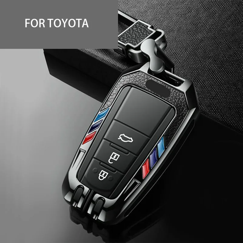 Sports Metal + Leather Car Remote Key Fob Case Cover Holder Shell Keychain Fit For Toyota Camry C-HR Avalon RAV4 Accessories
Sports Metal + Leather Car Remote Key Fob Case Cover Holder Shell Keychain Fit For Toyota Camry C-HR Avalon RAV4 Accessories