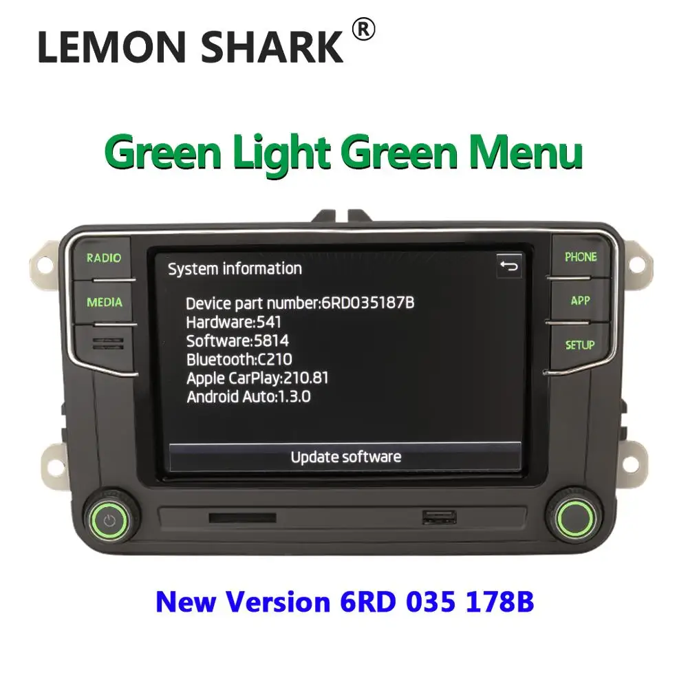 Зеленый Android Авто Carplay Noname RCD360 PRO зеленый светильник меню автомобиль MIB радио Новый