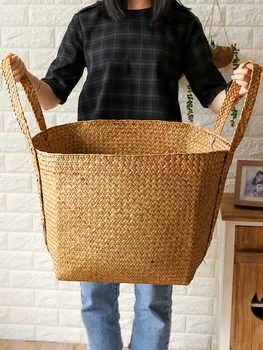 Nordic Creative Home Straw Receiving Basket Bathroom Large Dirty Clothes Basket Washing Basket Knitting Handbag
Nordic Creative Home Straw Receiving Basket Bathroom Large Dirty Clothes Basket Washing Basket Knitting Handbag