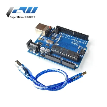 UNO R3 for arduino MEGA328P ATMEGA16U2 1pcs UNO R3 development board /cables 
UNO R3 for arduino MEGA328P ATMEGA16U2 1pcs UNO R3 development board /cables