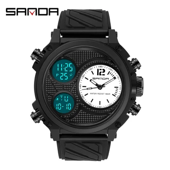SANDA Waterproof Men Sports Watches Big Dial Casual Watches Digital Military Quartz Wristwatch Clock Male relogio masculino 
SANDA Waterproof Men Sports Watches Big Dial Casual Watches Digital Military Quartz Wristwatch Clock Male relogio masculino