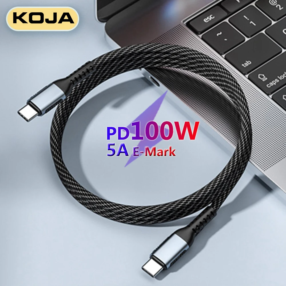 

USB C To USB Type C Cable For MacBook Fast Charging 3.0 4.0 100W PD 5A E-Mark Wire For Iphone12 Samsung Xiaomi Charge Data Cord