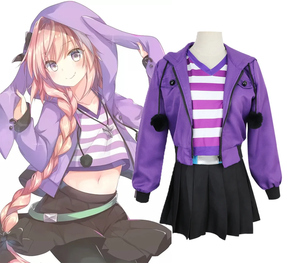 Костюм для косплея аниме Fate go Apocrypha FGO Astolfo, повседневная спортивная одежда, жакет, футболка, короткая юбка, Комплект носков
Костюм для косплея аниме Fate go Apocrypha FGO Astolfo, повседневная спортивная одежда, жакет, футболка, короткая юбка, Комплект носков