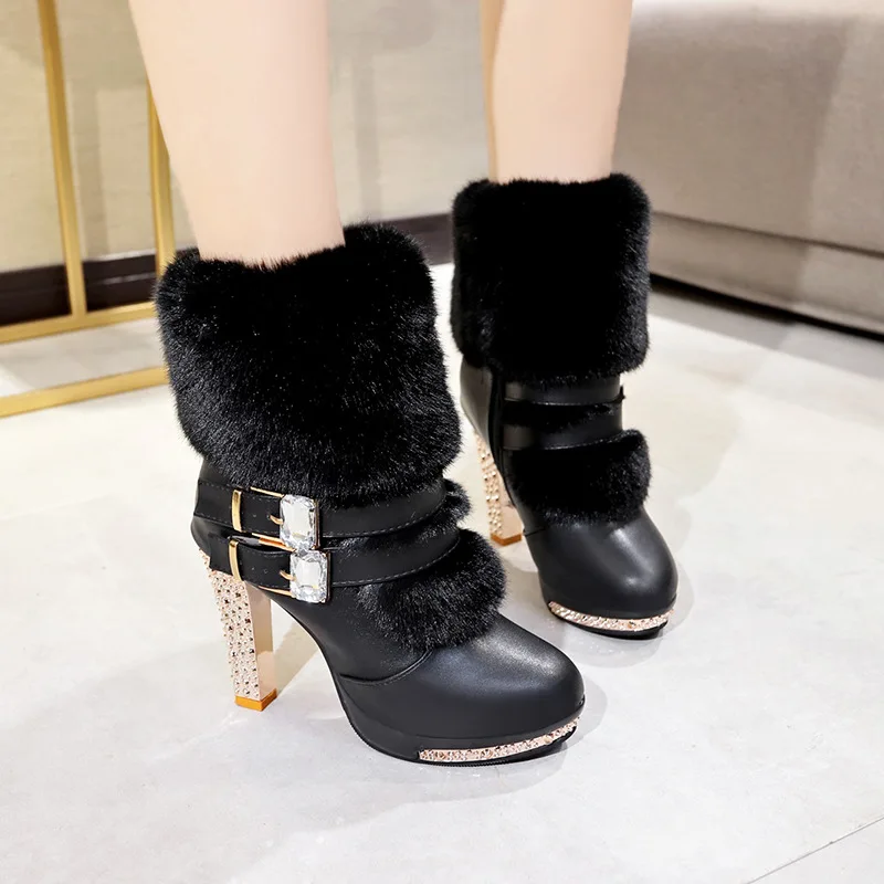 2019 Winter New Style Tube Boots Thick with High Heels Belt Buckle Man-made Diamond Plus Velvet Large Size Martin Boots
2019 Winter New Style Tube Boots Thick with High Heels Belt Buckle Man-made Diamond Plus Velvet Large Size Martin Boots