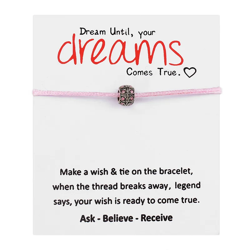 men adjustable lucky red string bracelets wish card jewelry gift