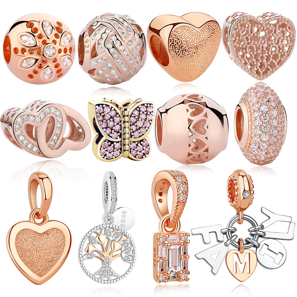 Rose Gold Charm Bead 925 Sterling Silver Family Tree Love Heart Crystal Beads Fit Original Pandora Charm Bracelet DIY Jewelry
Rose Gold Charm Bead 925 Sterling Silver Family Tree Love Heart Crystal Beads Fit Original Pandora Charm Bracelet DIY Jewelry