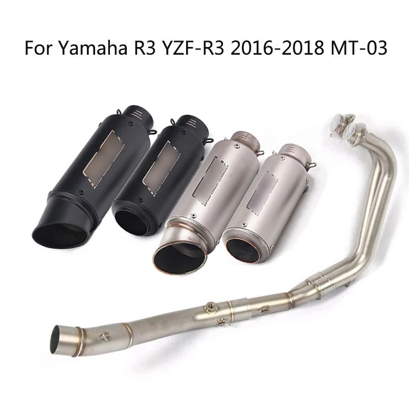 Exhaust System for Yamaha YZF-R3 R3 Motorcycle Header Mid Slip On 51 mm Muffler with Removable DB Killer Escape 2016-2018 MT-03
Exhaust System for Yamaha YZF-R3 R3 Motorcycle Header Mid Slip On 51 mm Muffler with Removable DB Killer Escape 2016-2018 MT-03