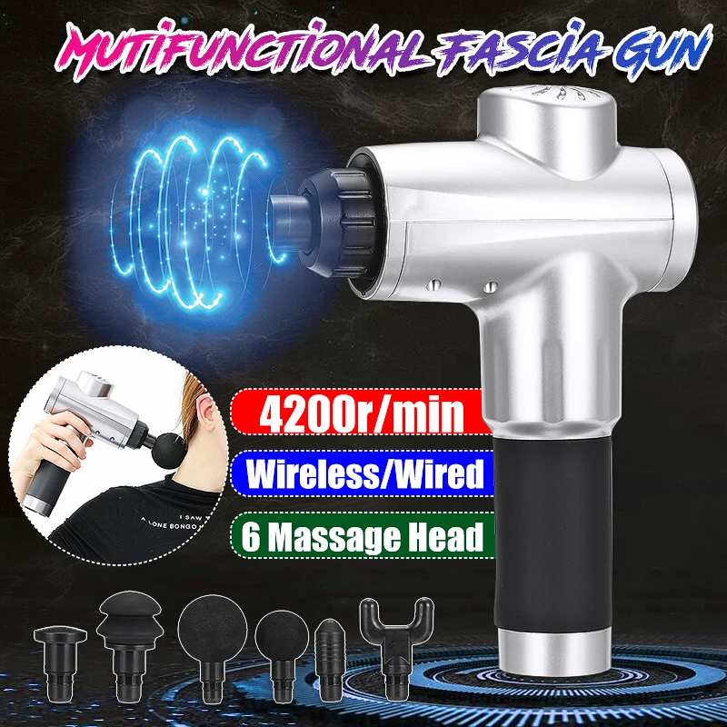 4200r/min Therapy Massage Guns 6 Speeds Muscle Massager Pain Sport Massage Machine Relax Body Slimming Relief With 6 Heads
4200r/min Therapy Massage Guns 6 Speeds Muscle Massager Pain Sport Massage Machine Relax Body Slimming Relief With 6 Heads