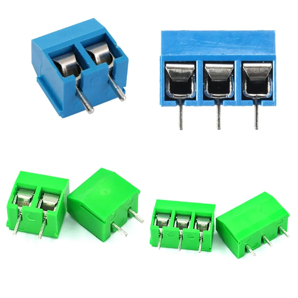 

Can be spliced Terminals KF301-5.0mm terminal blue/green 2P/3P screw type PCB terminal Applicable wire diameter: 22-14AWG