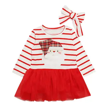 Stripe Santa Claus Mesh Dress and Headband Temperament Simple Generous Long Sleeve Korean Baby Girls Christmas Clothes
Stripe Santa Claus Mesh Dress and Headband Temperament Simple Generous Long Sleeve Korean Baby Girls Christmas Clothes