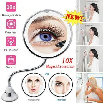 LED Mirror Makeup Mirror with LED Light Vanity Mirror 10X 5X Magnifying Folding Makeup Mirrors 360-Degree Rotating Makeup Mirror 
LED Mirror Makeup Mirror with LED Light Vanity Mirror 10X 5X Magnifying Folding Makeup Mirrors 360-Degree Rotating Makeup Mirror