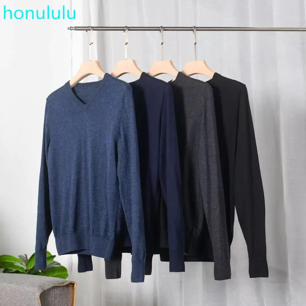 2020 spring new men's V-neck cashmere Plaid elbow Merino sweater simple and generous Pullover
2020 spring new men's V-neck cashmere Plaid elbow Merino sweater simple and generous Pullover