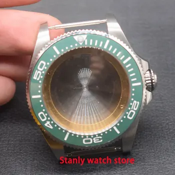 Sapphire crystal 43mm stainless steel green ceramic rotating bezel watch case fit ETA 2836 Miyota 8215 821A automatic movement
Sapphire crystal 43mm stainless steel green ceramic rotating bezel watch case fit ETA 2836 Miyota 8215 821A automatic movement