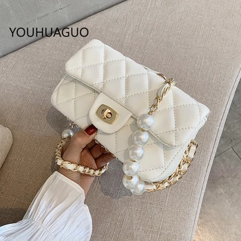 Quilted Pearl Chain PU Leather solid Color Crossbody Bags For Women 2020 Fashion Small Shoulder Bag Female Handbags And Purses
Quilted Pearl Chain PU Leather solid Color Crossbody Bags For Women 2020 Fashion Small Shoulder Bag Female Handbags And Purses