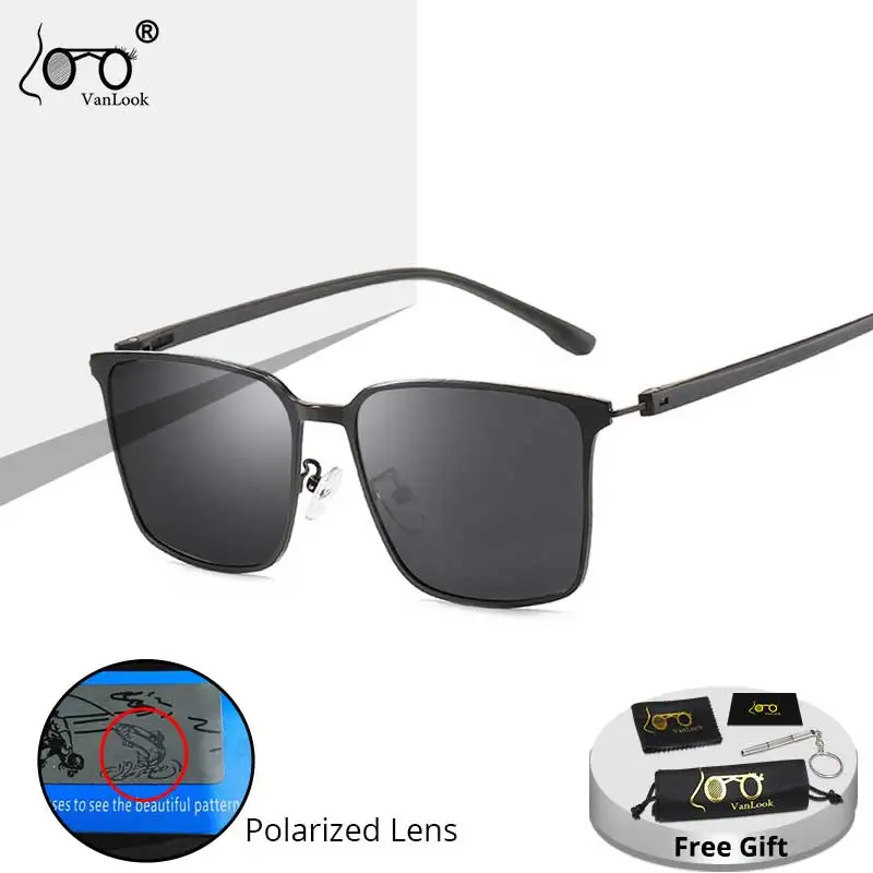 

VANLOOK 2020 мужские поляризованные Модные солнцезащитные очки винтажные прямоугольные Защитные солнцезащитные очки UV400 из нержавеющей стали для рыбалки