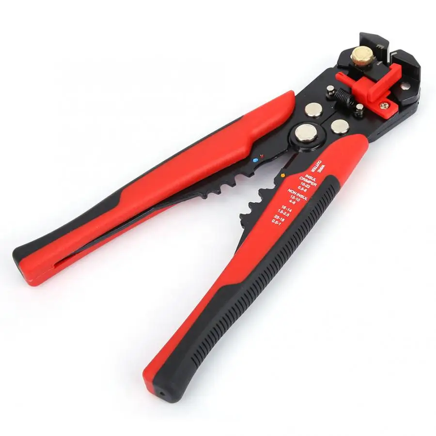 Red Adjustable Automatic Wire Crimping Pliers Stripping Pliers with Buffer Handle Stripping Range 0.5-6 mm
Red Adjustable Automatic Wire Crimping Pliers Stripping Pliers with Buffer Handle Stripping Range 0.5-6 mm