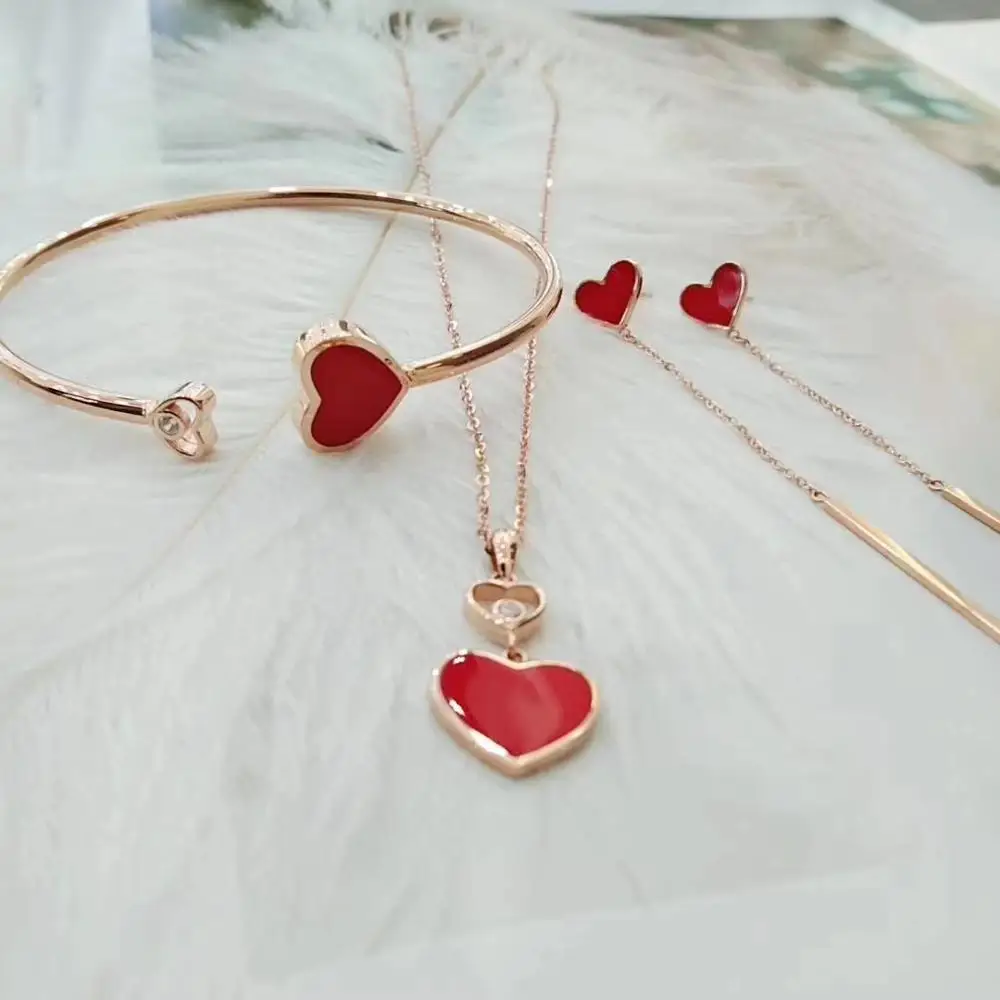 VOJEFEN 18K Rose Gold Jewelry Set Red Heart Pendant Necklace and Stud Earrings And Bracelet Set Valentine's for Women Girls
VOJEFEN 18K Rose Gold Jewelry Set Red Heart Pendant Necklace and Stud Earrings And Bracelet Set Valentine's for Women Girls