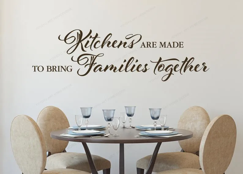 Kitchens are made to bring families together Wall Decal Dining Room gather Kitchen wall sticker HJ918
Kitchens are made to bring families together Wall Decal Dining Room gather Kitchen wall sticker HJ918