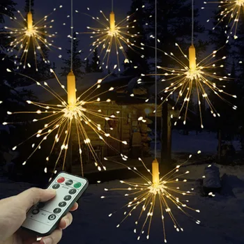 Outdoor Remote control Firework Christmas Lights Battery Power LED String Copper Wire Fairy Garland Lights Xmas Party Decor Lamp
Outdoor Remote control Firework Christmas Lights Battery Power LED String Copper Wire Fairy Garland Lights Xmas Party Decor Lamp