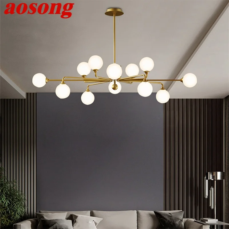 

AOSONG Modern LED Chandelier Lighting Brass Fixtures 220V 110V Luxury Decorative For Home Living Room Bedroom Villa