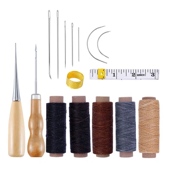 16Pcs Tools for Leather Repair Craft Sewing DIY Hand Stitching with Awl Edge Creaser Mat Tools Needles Thread Tool Kit
16Pcs Tools for Leather Repair Craft Sewing DIY Hand Stitching with Awl Edge Creaser Mat Tools Needles Thread Tool Kit