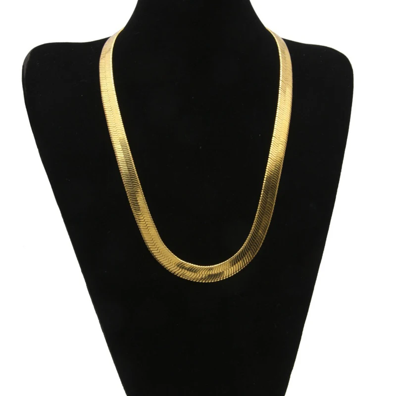 10mm-wide-76cm-30-flat-snake-chain-necklace-real-yellow-gold-filled-classic-men-s-necklace