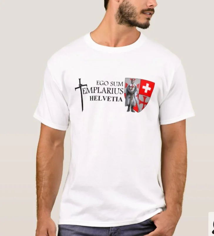 Фото Швейцарская футболка с гербом Templer Helvetia. Летняя Хлопковая мужская коротким