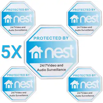 5pcs 4" x 4" Nest Video Doorbell Safety Sticker Warning Sign Wall Decal Protected By 24/7Video and Audio Surveillance 
5pcs 4" x 4" Nest Video Doorbell Safety Sticker Warning Sign Wall Decal Protected By 24/7Video and Audio Surveillance