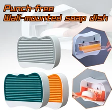 Bathroom Soap Box Wall-mounted Punch Free Soap Storage Rack Multi Function Kitchen Dish Holder Vented Drains Hole With Flip Lid
Bathroom Soap Box Wall-mounted Punch Free Soap Storage Rack Multi Function Kitchen Dish Holder Vented Drains Hole With Flip Lid