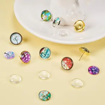 12mm DIY Stud Earrings Blanks with Glass Cover Cabochon Setting 3 Colors Alloy Earring Bezel Trays for Jewelry Making
12mm DIY Stud Earrings Blanks with Glass Cover Cabochon Setting 3 Colors Alloy Earring Bezel Trays for Jewelry Making