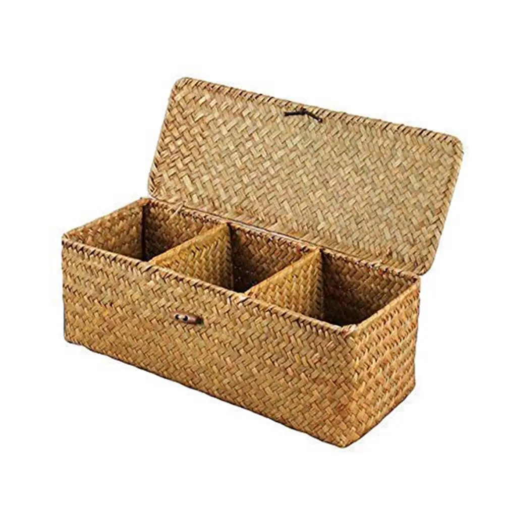 Handmade Woven Creative Desktop Storage Basket Three Plaid Sundries Oragnize Jewelry Cosmetic Storage Box Finishing Box
Handmade Woven Creative Desktop Storage Basket Three Plaid Sundries Oragnize Jewelry Cosmetic Storage Box Finishing Box