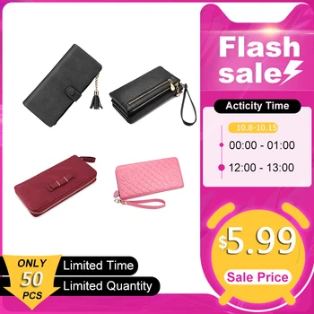 

REALER brand new design women wallet long high quality female clutch zipper wallets big capacity purse cellphone bag pocket