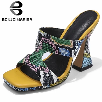 BONJOMARISA New 2020 Trendy Colorful Animal Print Unique High Heels Dress Mules Women Summer Heeled Party Shoes Woman
BONJOMARISA New 2020 Trendy Colorful Animal Print Unique High Heels Dress Mules Women Summer Heeled Party Shoes Woman