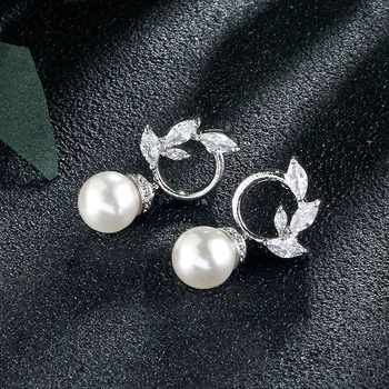 UILZ Elegant Round Imitation Pearl Earrings Cubic Zirconia Drop Earrings For Women Fashion Bridal Earings Wholesale UE2416
UILZ Elegant Round Imitation Pearl Earrings Cubic Zirconia Drop Earrings For Women Fashion Bridal Earings Wholesale UE2416