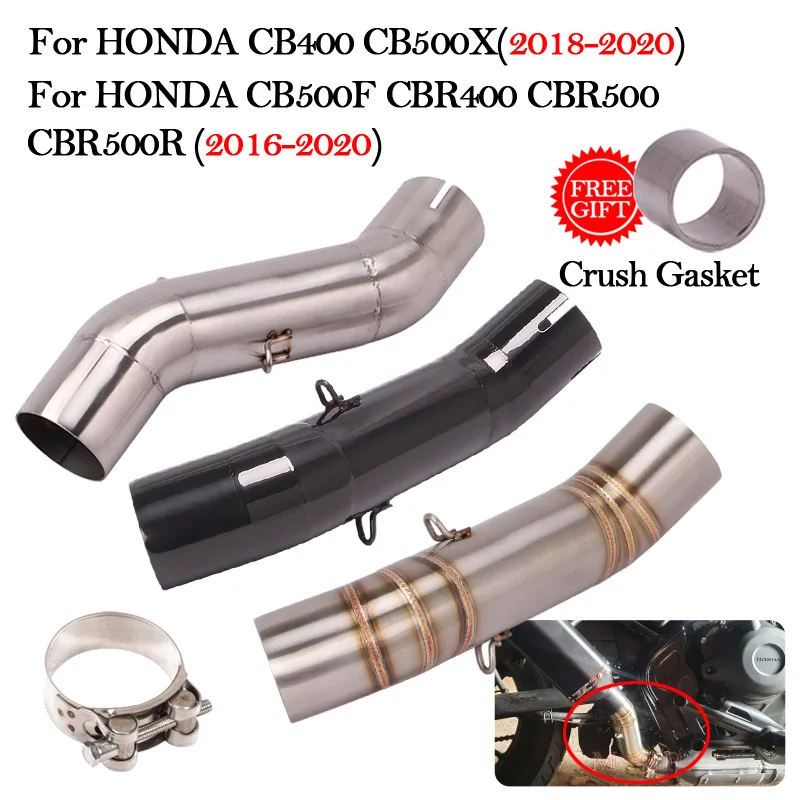 

Motorcycle Eexhaust Modified Tube Escape Moto Middle Link Pipe For Honda CB400 CBR400 CB500F CB500X CBR500 CBR500R 2016 - 2020