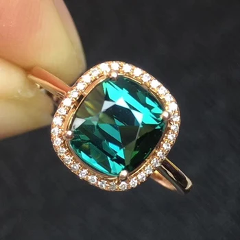 Natural Blue-green Tourmaline ring 18k gold match Natural South Africa Diamond Bare stone 2.68ct size 7.5*7.2mm passable adjust 
Natural Blue-green Tourmaline ring 18k gold match Natural South Africa Diamond Bare stone 2.68ct size 7.5*7.2mm passable adjust