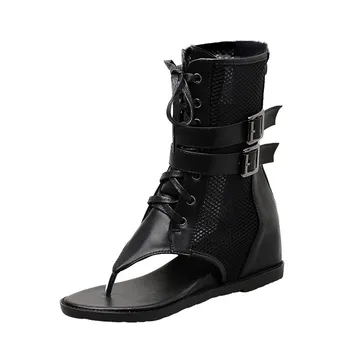 Rome Women Open Toe Boots Sexy High Quality Outsid Ladies Shoes High Sandals Black Buckle Summer Cool Thong Shoes
Rome Women Open Toe Boots Sexy High Quality Outsid Ladies Shoes High Sandals Black Buckle Summer Cool Thong Shoes