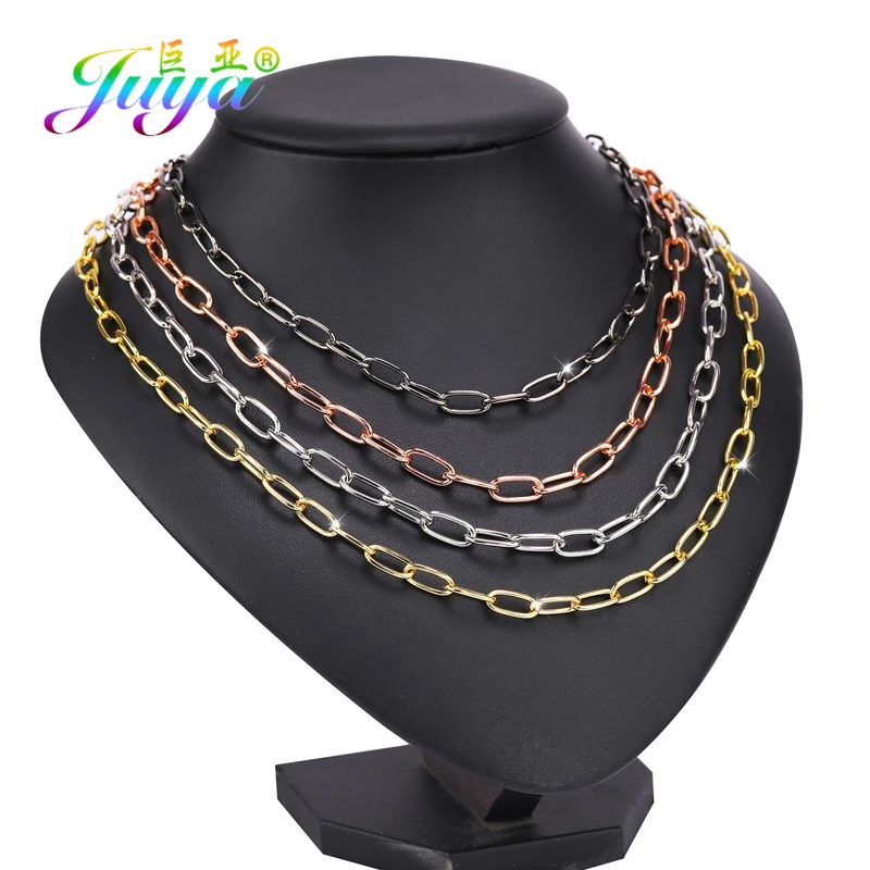 Juya DIY Pendant Choker Necklace Making Mesh Chains For Handmade Carabiner Screw Clasps Punk Jewelry Components Supplies | Украшения и