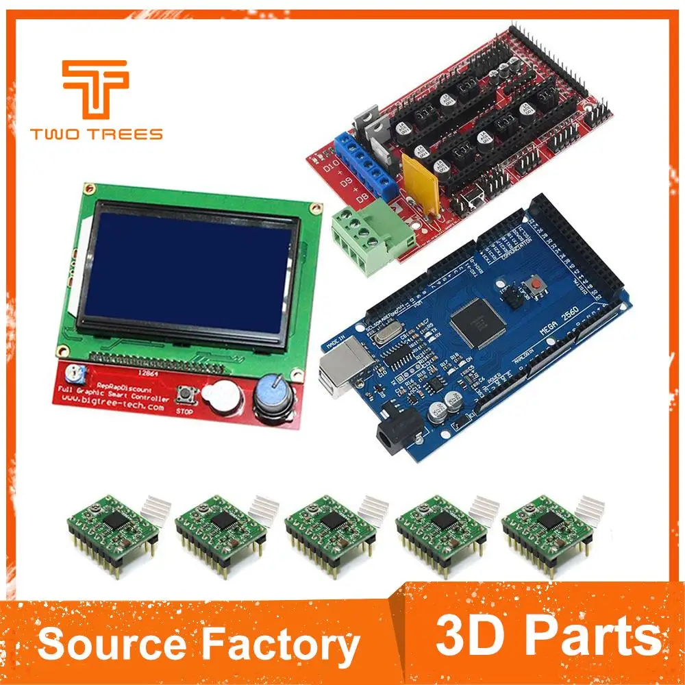 Mega 2560 R3 RAMPS 1.4 Controller A4988 Stepper Driver Module 12864 LCD controller for 3D Printer Part kit with USB
Mega 2560 R3 RAMPS 1.4 Controller A4988 Stepper Driver Module 12864 LCD controller for 3D Printer Part kit with USB