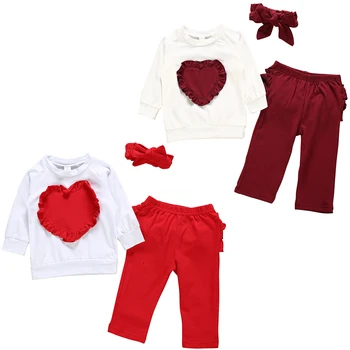 2019 Baby Spring Autumn Clothing 0-24M Infant Kids Baby Girls Boys Heart Patch Ruffles T Shirts+Pants+Headband Love Clothes Sets
2019 Baby Spring Autumn Clothing 0-24M Infant Kids Baby Girls Boys Heart Patch Ruffles T Shirts+Pants+Headband Love Clothes Sets