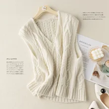 Shuchan 100% Wool Vest Women Sweaters V-Neck Geometric Thick Winter Vintage Sleeveless A-straight Tank Top Warm Sweater Vest
Shuchan 100% Wool Vest Women Sweaters V-Neck Geometric Thick Winter Vintage Sleeveless A-straight Tank Top Warm Sweater Vest