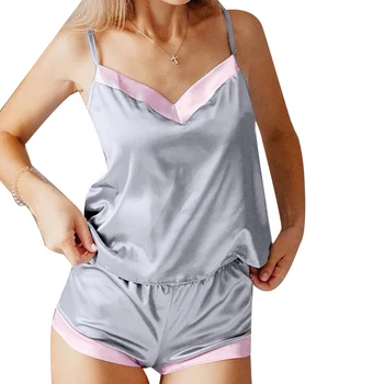 Summer Pyjamas Set Women Sexy Spaghetti Strap Tops And Shorts Contrast Colour Lingerie Sleepwear Female Satin Femme Home Suit 30
Summer Pyjamas Set Women Sexy Spaghetti Strap Tops And Shorts Contrast Colour Lingerie Sleepwear Female Satin Femme Home Suit 30