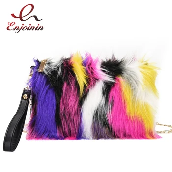 Multi-Color Faux Fur Soft Envelope Clutch for Women Shoulder Bag Female Purses and Handbags Chain Bag Designer Bag Trend Bag 
Multi-Color Faux Fur Soft Envelope Clutch for Women Shoulder Bag Female Purses and Handbags Chain Bag Designer Bag Trend Bag